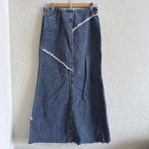 Y2K Blue Corduroy Maxi Skirt Size 28